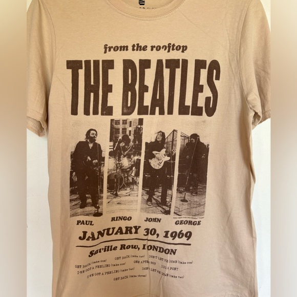 The Beatles From The Rooftop Junk Food Tee Shirt - Picture 3 of 6